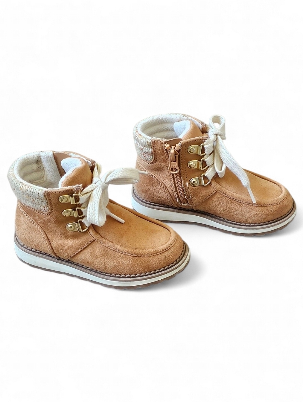 Cat & Jack Tan Lace-Up Toddler Boots Size 8